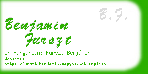 benjamin furszt business card